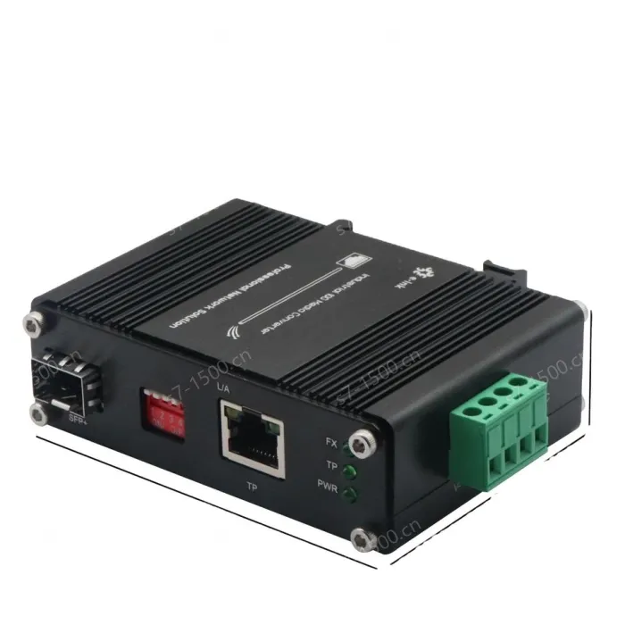 Industrial 10G SFP+ Media Converter for Multi-Gigabit Copper to Fiber with DIN-Rail Mount