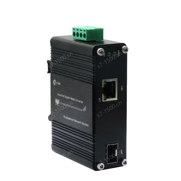 Mini Industrial Media Converter Gigabit Fiber to RJ45 12-48VDC, DIN-Rail Mount, -40&deg;C to 75&deg;C